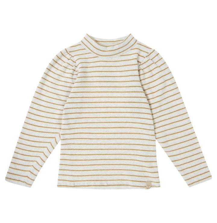 CAMISETA CUELLO CISNE RAYAS MOSTAZA TOCOTO VINTAGE