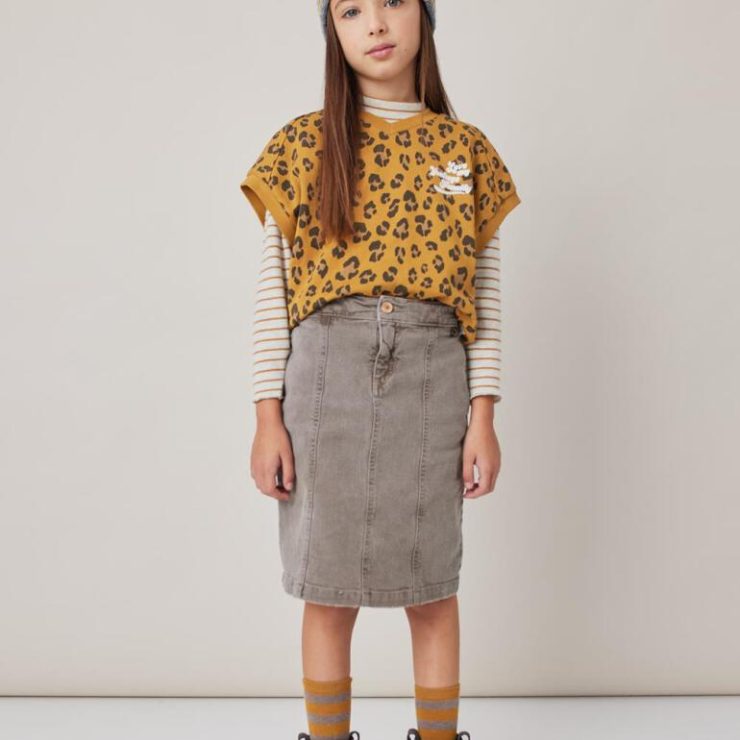 CHALECO PRINT MOSTAZA TOCOTO VINTAGE