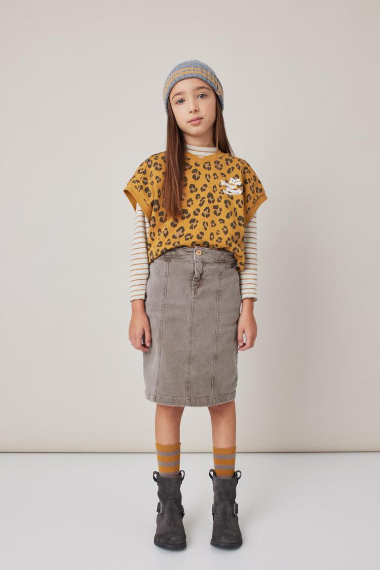 CHALECO PRINT MOSTAZA TOCOTO VINTAGE