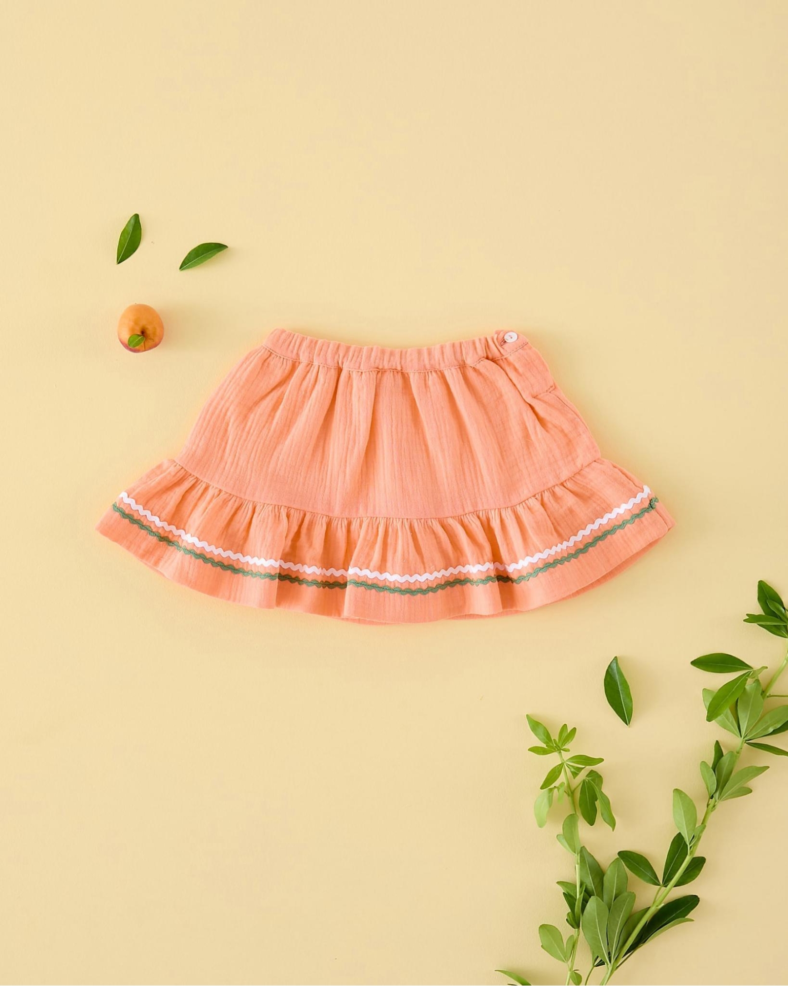 MINIFALDA VOLANTE GASA PAPAYA MI CANESU