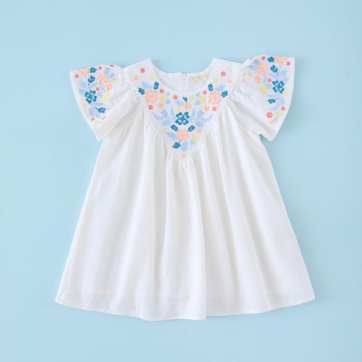 VESTIDO BORDADO BLANCO MI CANESU