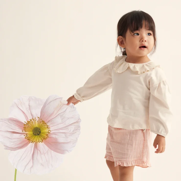 PANTALÓN CORTO BEBÉ TEXTURA LUREX