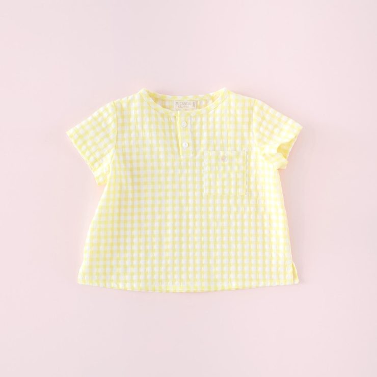 CAMISA NIÑO VICHY LIMON MI CANESU