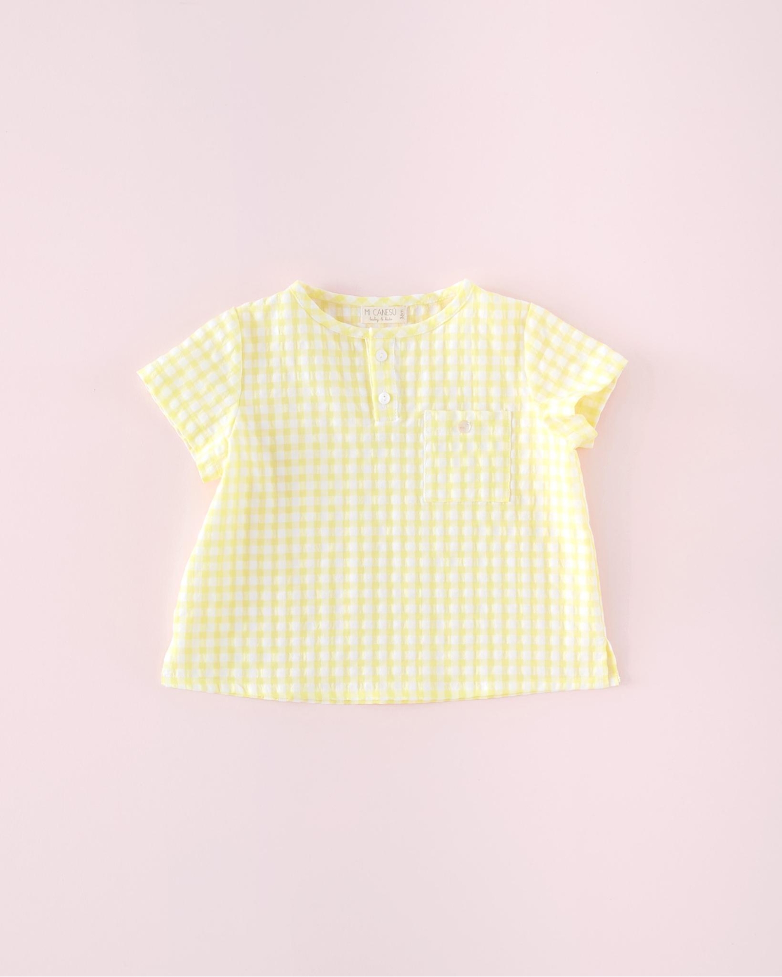 CAMISA NIÑO VICHY LIMON MI CANESU