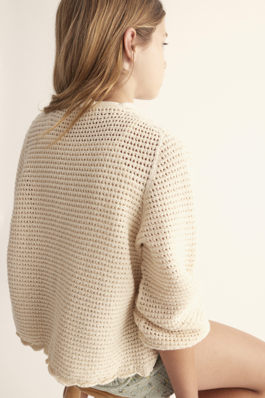 CHAQUETA PUNTO LAZO BEIGE - Imagen 3