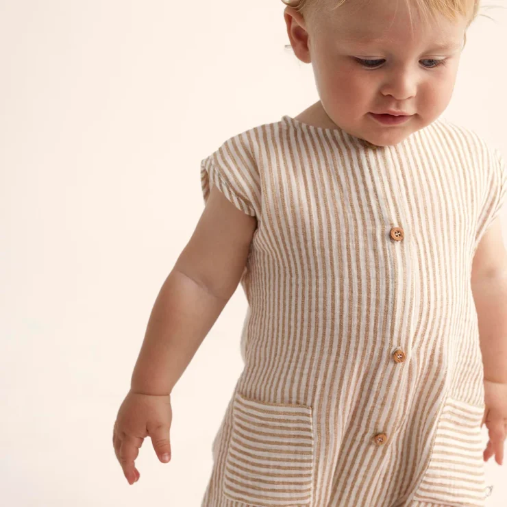 PELELE CORTO BEBÉ TEXTURA RAYAS