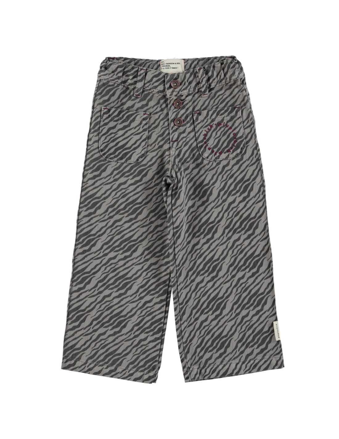 PANTALON FLARE PRINT ZEBRA GRIS PIUPIUCHICK