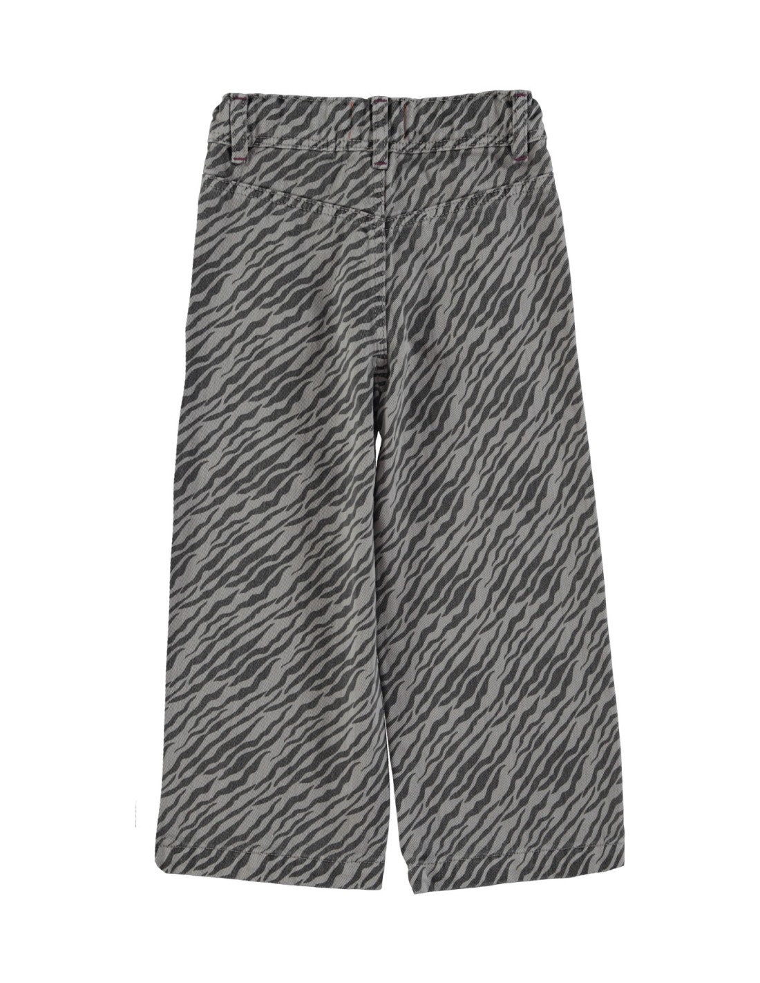 PANTALON FLARE PRINT ZEBRA GRIS PIUPIUCHICK - Imagen 3