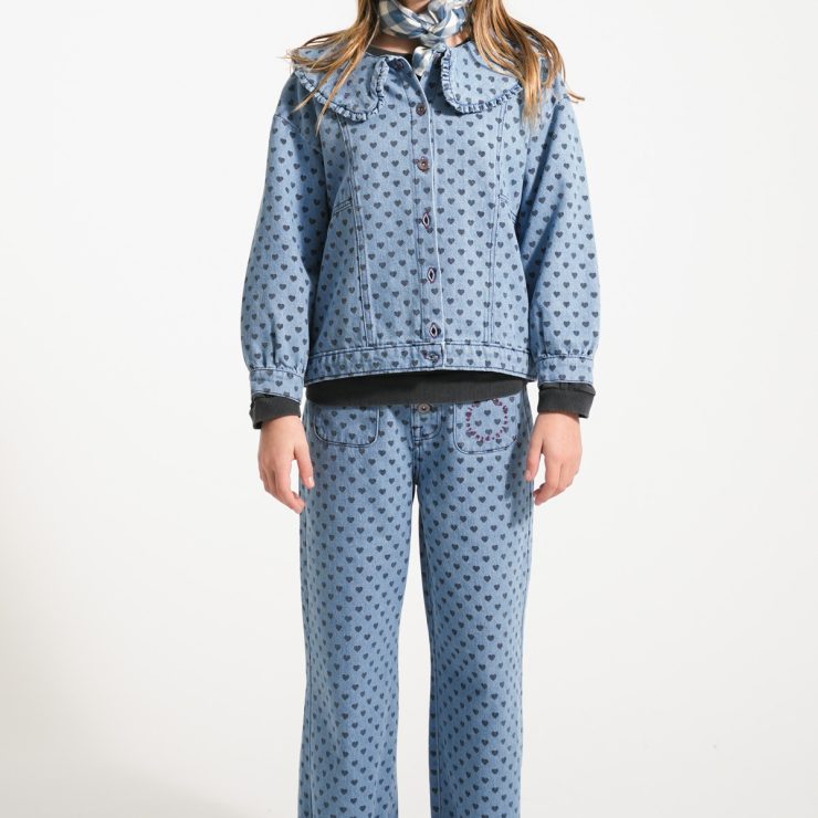 CHAQUETA DENIM CORAZONES PIUPIUCHICK