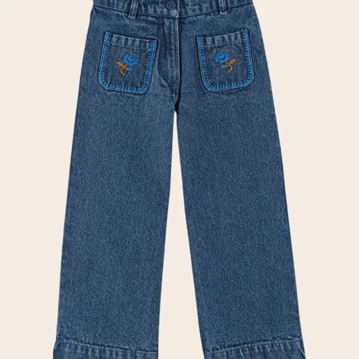 PANTALON DENIM BORDADOS