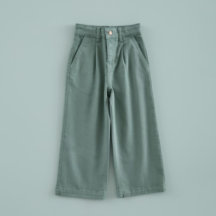 PANTALON CROPPED PINZAS VERDE TE MI CANESU