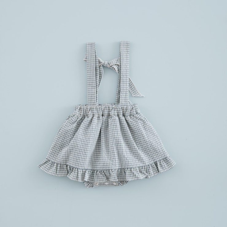 FALDA PETO TIRANTES MINI VICHY AZUL MICANESU