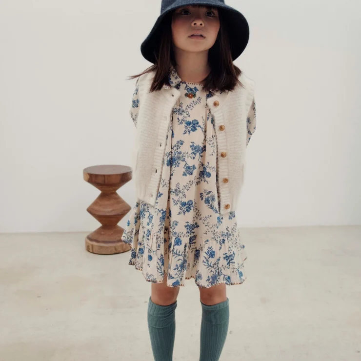 VESTIDO FLORES AZULES EMILE ET IDA