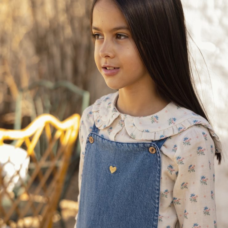 CAMISA MARINERA FLOR AZUL Y ROSA MI CANESU