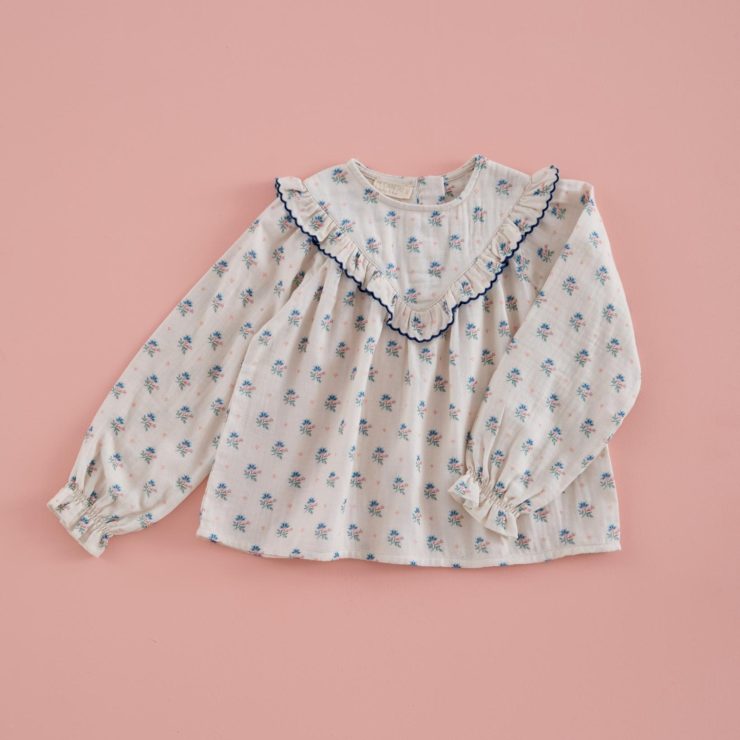 BLUSA GASA AZUL Y ROSA MI CANESU