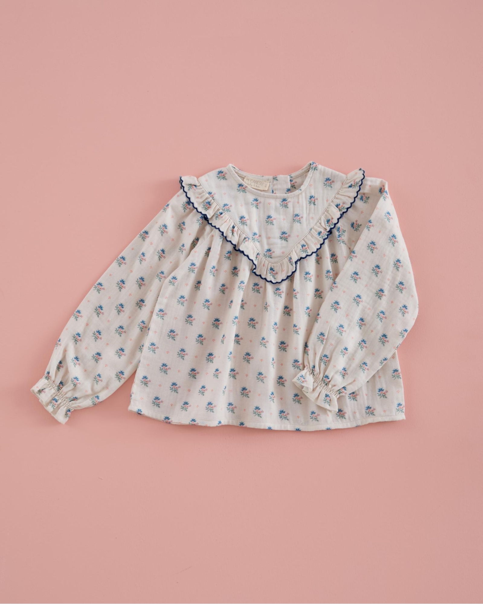 BLUSA GASA AZUL Y ROSA MI CANESU