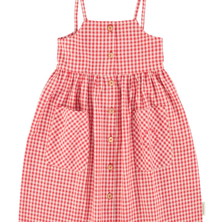 VESTIDO MIDI VICHY ROJO PIUPIUCHICK