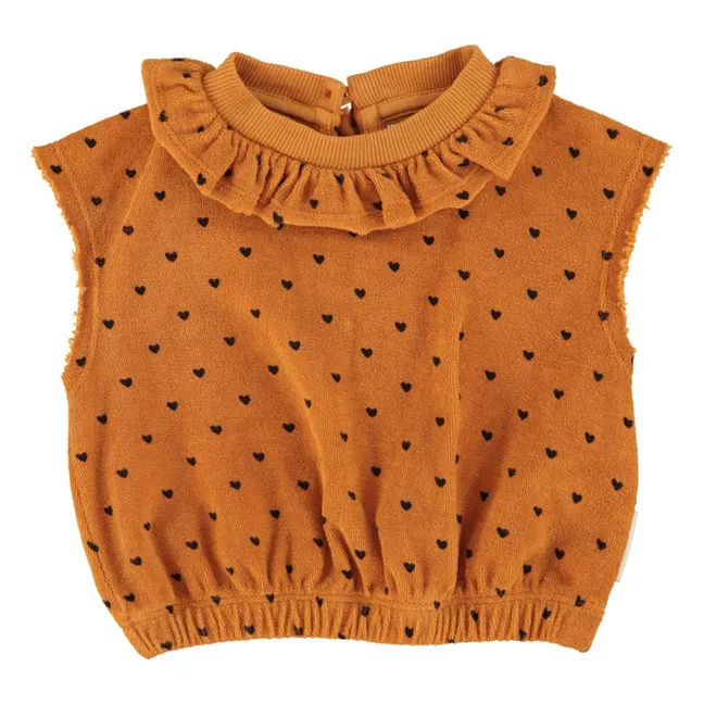 TOP TOALLA MOSTAZA CORAZONES  PIUPIUCHICK