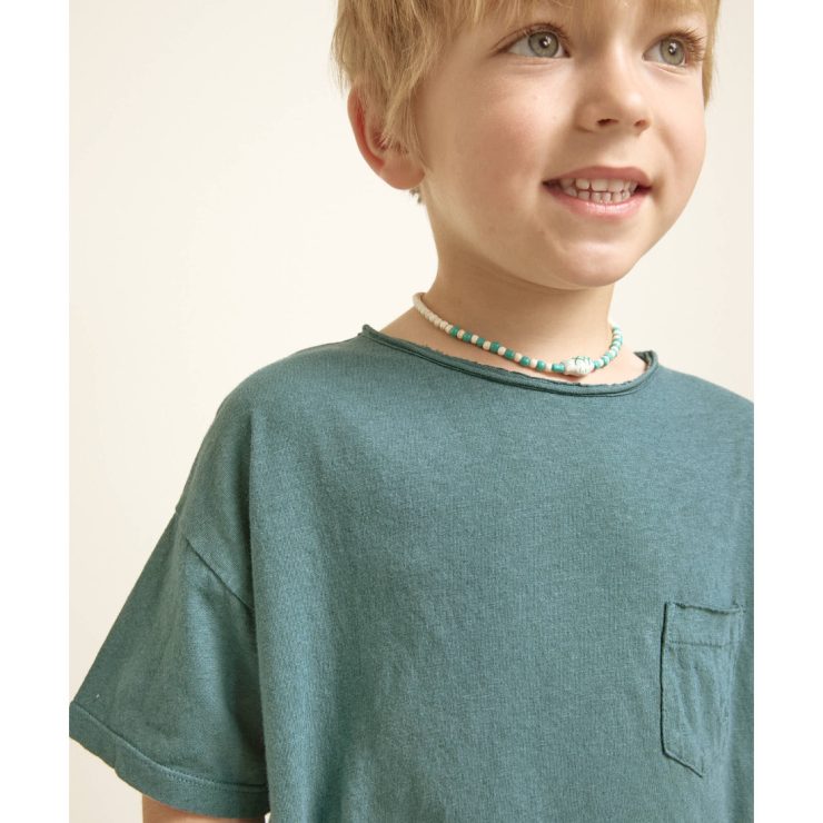 CAMISETA LINO BOLSILLO BUHO