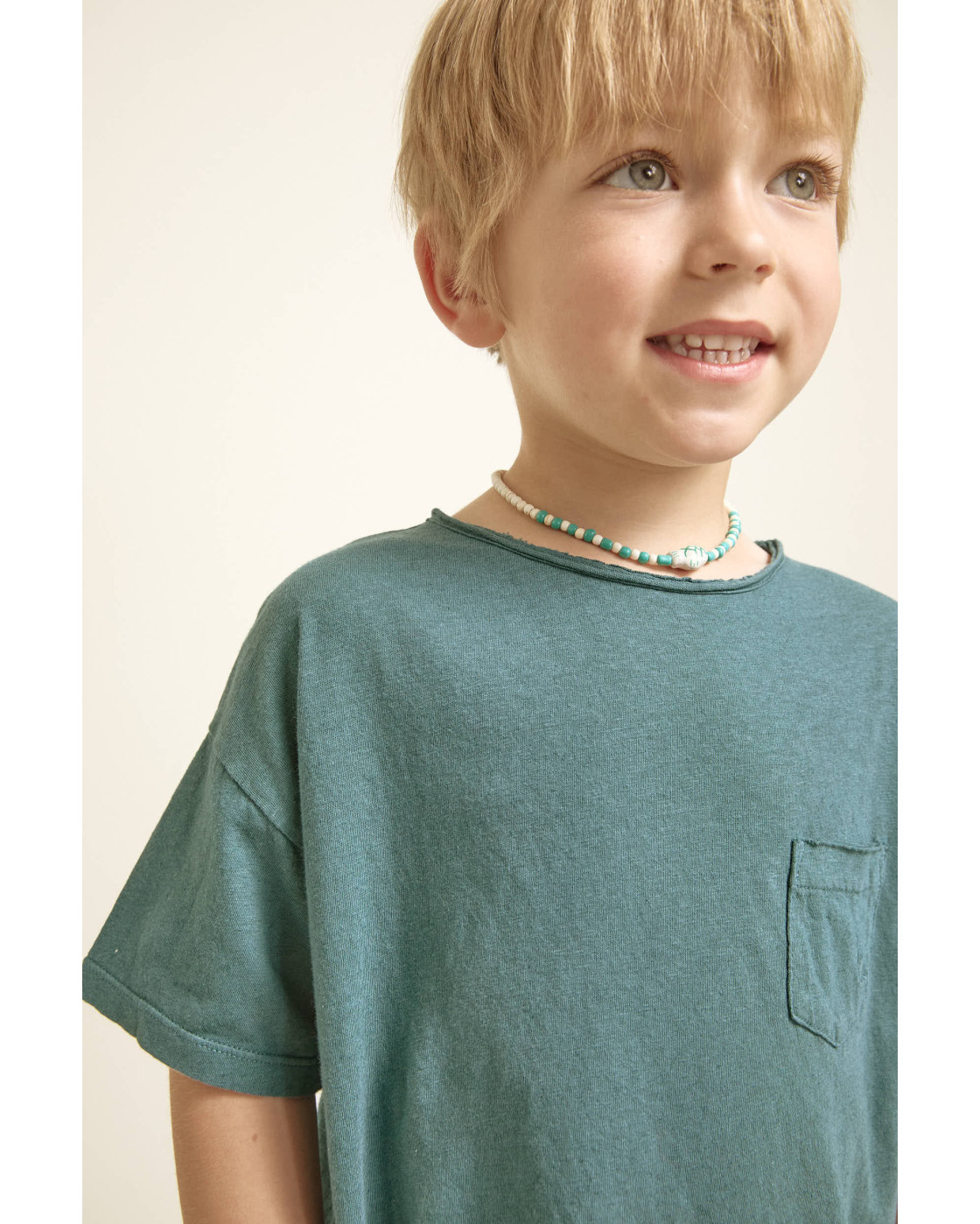 CAMISETA LINO BOLSILLO BUHO