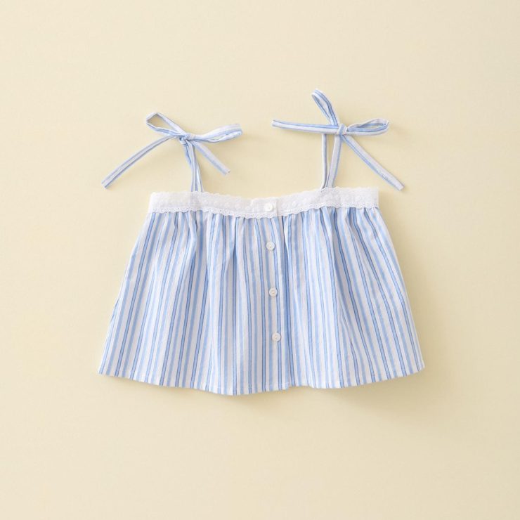 TOP PUNTILLA RAYA AZUL MI CANESU